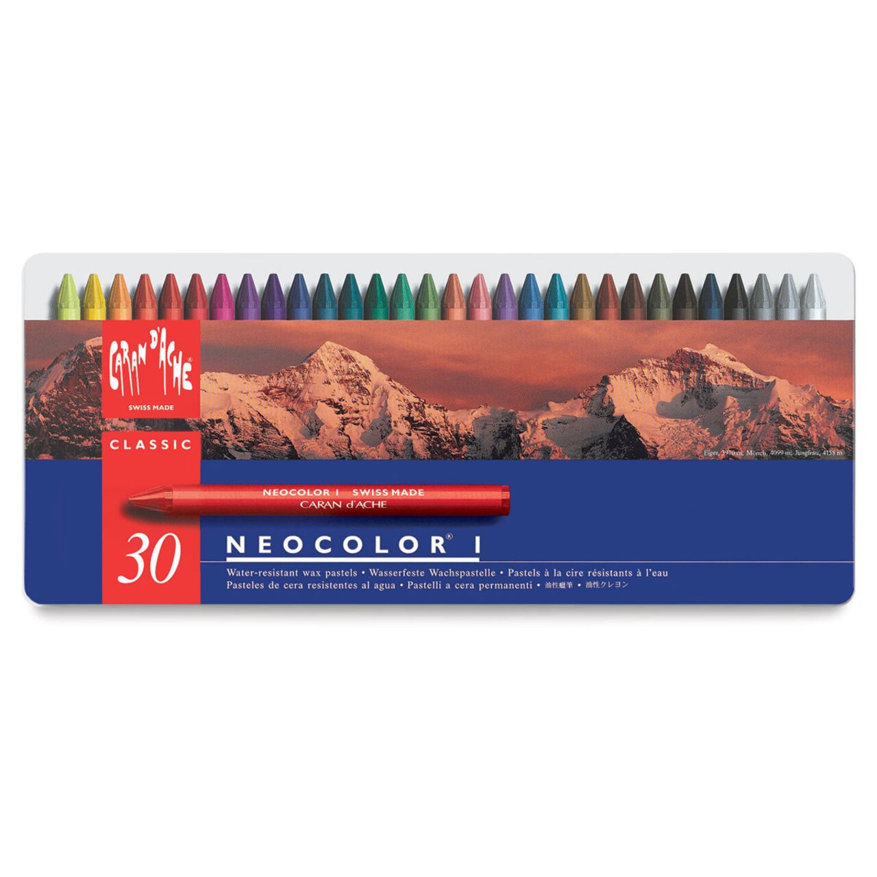 Caran d'Ache Neocolor I Wax Pastels - Assorted Colors, Set of 30